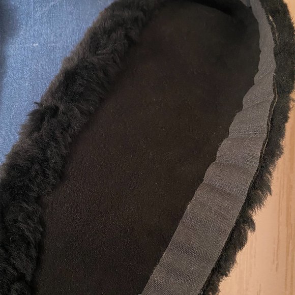 Large Unisex Black Natural Fur Collar Scarf for Winter Coat - Picture 2 of 2